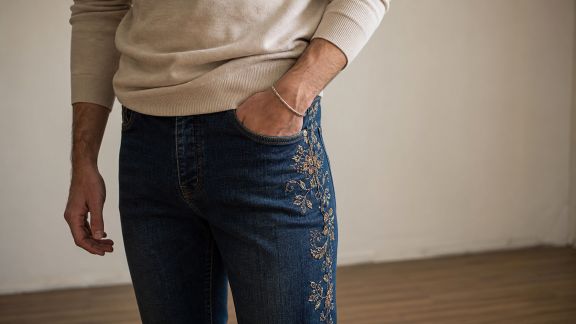 Jean brodé pour homme : adopter la tendance avec subtilité