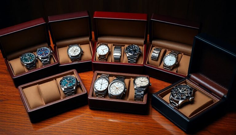 Collection de montres dans etuis