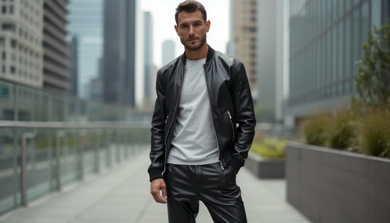 Pantalon en cuir homme