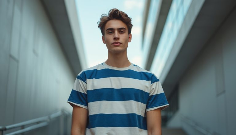 Rayures sur T-shirt pour homme